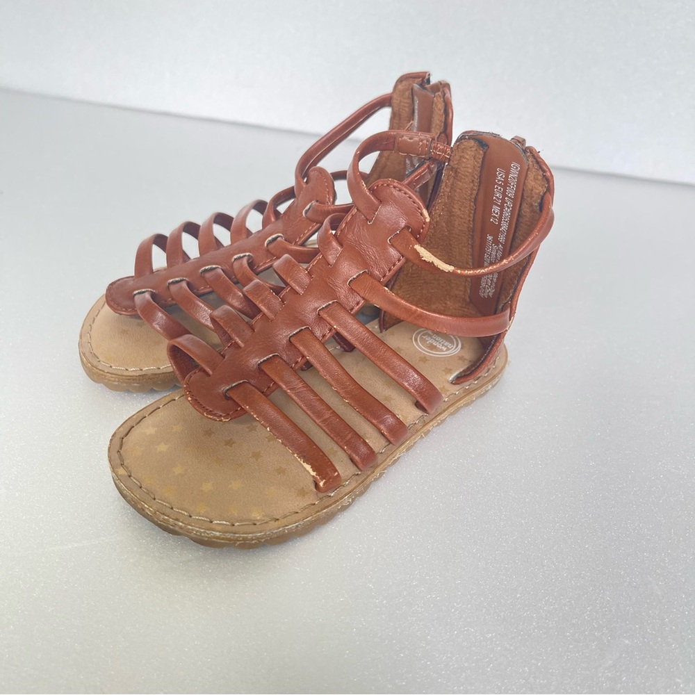 Wonder Nation Toddler Girls Brown Gladiator Sandals -size 5